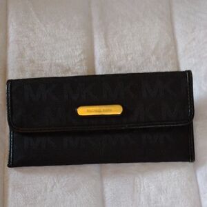 Michael Kors Black Key & Card Holder with Gold Accent